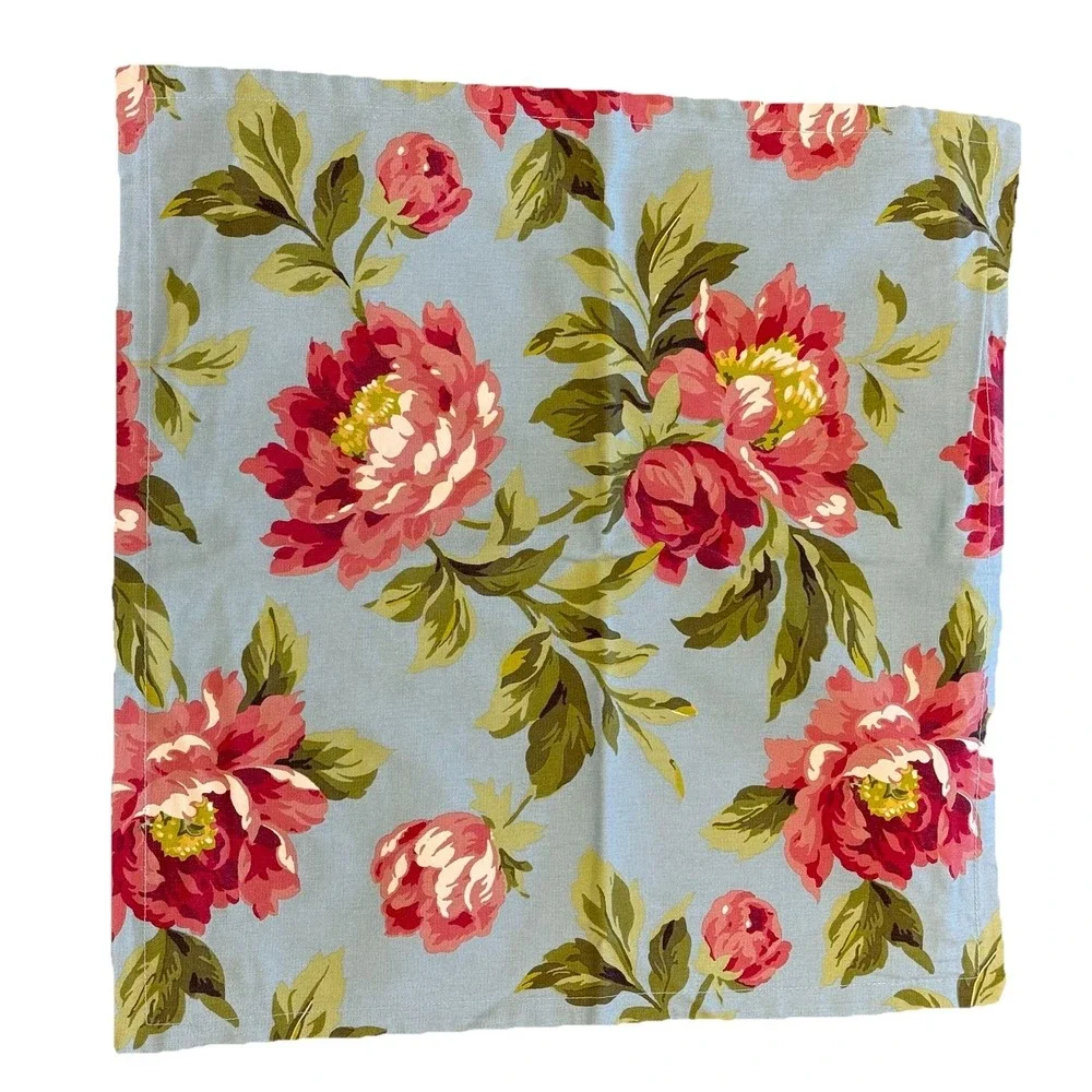 Pottery Barn Peony Pillow Cover Floral Pattern Cotton 20x20